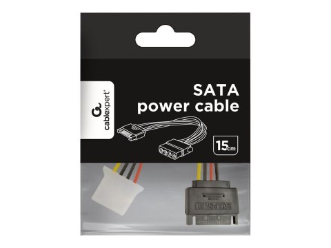 Cablexpert CC-SATA-PS-M - Adapter zasilania - zasilanie SATA (M) do 4 piny zasilanie wewnętrzne (F) - 15 cm
