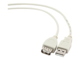 Cablexpert CC-USB2-AMAF-75CM - Przedłużacz kabla USB - USB (F) do USB (M) - USB 2.0 - 75 cm - odlewany - beżowy (pakiet 300)