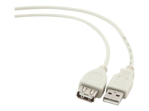 Cablexpert CC-USB2-AMAF-75CM - Przedłużacz kabla USB - USB (F) do USB (M) - USB 2.0 - 75 cm - odlewany - beżowy (pakiet 300)