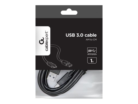 Cablexpert CCP-USB3-AMCM-1M - Kabel USB - USB-C (M) do USB Typ A (M) - USB 3.1 - 1 m - odlewany - czarny