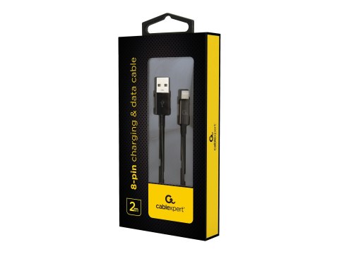 Cablexpert - Kabel Lightning - USB męski do Lightning męski - 2 m - ekranowana - czarny