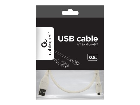 Cablexpert - Kabel USB - Micro-USB Typ B (M) do USB (M) - 50 cm - odlewany - biały