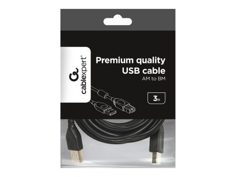 Cablexpert - Kabel USB - USB Typ B (M) do USB (M) - 3 m - odlewany - czarny