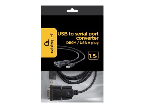 Cablexpert UAS-DB9M-02 - Kabel USB / szeregowy - USB (M) do DB-9 (M) - 1.5 m - czarny