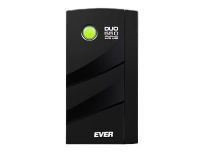 EVER DUO 550 AVR - UPS - AC 230 V - 330 wat - 550 VA - 1 faza - kwasowo-ołowiowy - 5 Ah - USB - złącza wyjściowe: 4