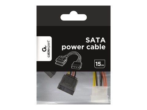 Gembird CC-SATA-PSY - Adapter zasilania - zasilanie SATA (M) do 4 piny zasilanie wewnętrzne (M) - 15 cm