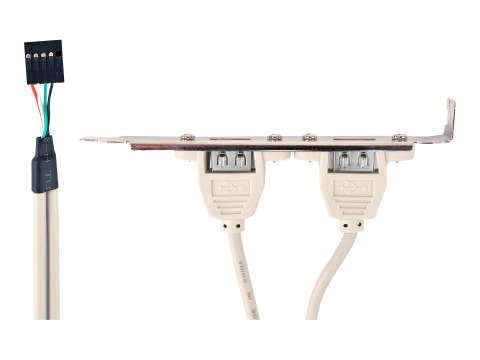 Gembird CC-USB-RECEPTACLE - Panel USB - wejście liniowe 5-pin (F) do USB (F) - 25 cm