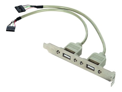 Gembird CC-USB-RECEPTACLE - Panel USB - wejście liniowe 5-pin (F) do USB (F) - 25 cm