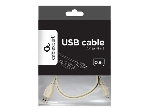 Gembird CC-USB2-AM5P-3 - Kabel USB - mini USB typ B (M) do USB (M) - 90 cm - odlewany - beżowy