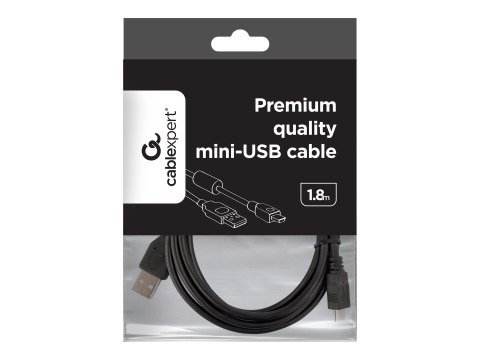 Gembird CCF-USB2-AM5P-6 - Kabel USB - mini USB typ B (M) do USB (M) - 1.8 m - odlewany - czarny