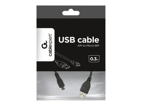 Gembird CCP-MUSB2-AMBM-0.3M - Kabel USB - Micro-USB Typ B (M) do USB (M) - 30 cm - czarny