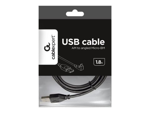 Gembird CCP-MUSB2-AMBM90-6 - Kabel USB - Micro-USB Typ B (M) do USB (M) - 1.8 m - odlewany, złącze 90° - czarny