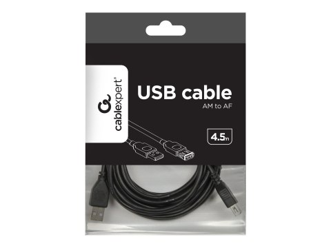 Gembird CCP-USB2-AMAF-15C - Przedłużacz kabla USB - USB (F) do USB (M) - USB 2.0 - 4.5 m - odlewany - czarny