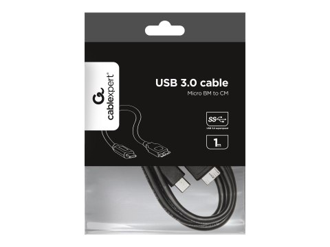 Gembird CCP-USB3-MBMCM-1M - Kabel USB - Micro-USB Typ B (M) do USB-C (M) - USB 3.1 Gen 2 - 1.5 A - 1 m - odlewany - czarny