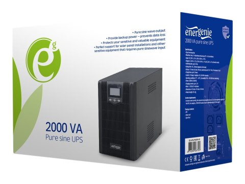 Gembird EG-UPS-PS2000-01 - UPS - AC 220 V - 1600 wat - 2000 VA - 9 Ah - USB - złącza wyjściowe: 4 - czarny