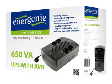 Gembird EnerGenie EG-UPS-001 - UPS - AC 220 V - 390 wat - 650 VA - 7 Ah - złącza wyjściowe: 4