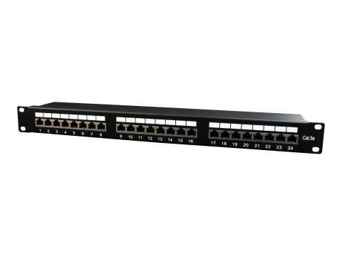 Gembird NPP-C524-002 - Panel krosowniczy z elementem do porządkowania kabli - CAT 5e - STP - czarny - 1U - 19" - 24 porty