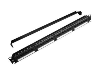 Gembird NPP-C524CM-001 - Panel krosowniczy z elementem do porządkowania kabli - CAT 5e - czarny - 1U - 19" - 24 porty