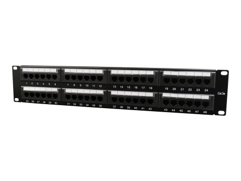 Gembird NPP-C548CM-001 - Panel krosowniczy z elementem do porządkowania kabli - CAT 5e - czarny - 2U - 19" - liczba portów — 48