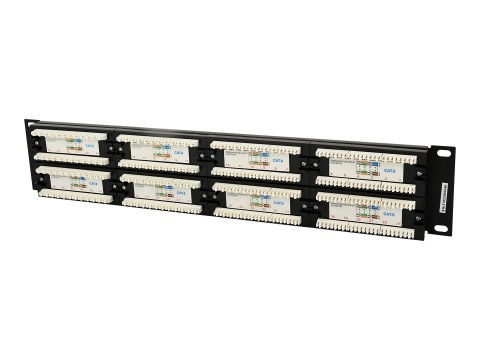 Gembird NPP-C648CM-001 - Panel krosowniczy z elementem do porządkowania kabli - CAT 6 - czarny - 2U - 19" - liczba portów — 48