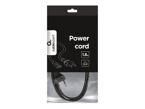 Gembird PC-184-VDE - Kabel zasilający - Europlug (M) do power IEC 60320 C7 - 10 A - 1.8 m - odlewany - Europa