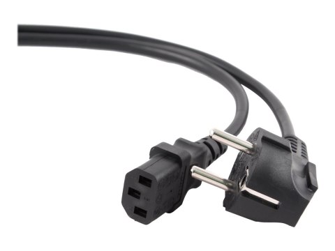 Gembird PC-186-VDE-3M - Kabel zasilający - power CEE 7/7 (M) kątowe do power IEC 60320 C13 prosty - 10 A - 3 m - odlewany - czar