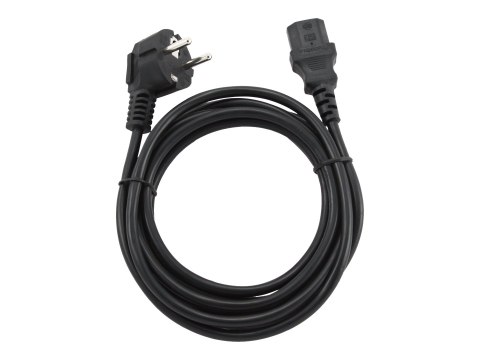 Gembird PC-186-VDE-3M - Kabel zasilający - power CEE 7/7 (M) kątowe do power IEC 60320 C13 prosty - 10 A - 3 m - odlewany - czar