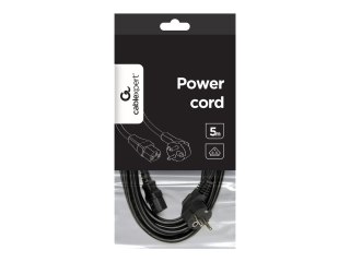 Gembird PC-186-VDE - Kabel zasilający - power CEE 7/7 (M) kątowe do power IEC 60320 C13 prosty - 16 A - 5 m - odlewany - czarny 