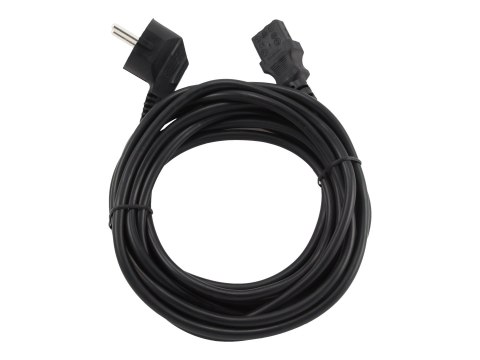 Gembird PC-186-VDE - Kabel zasilający - power CEE 7/7 (M) kątowe do power IEC 60320 C13 prosty - 16 A - 5 m - odlewany - czarny 