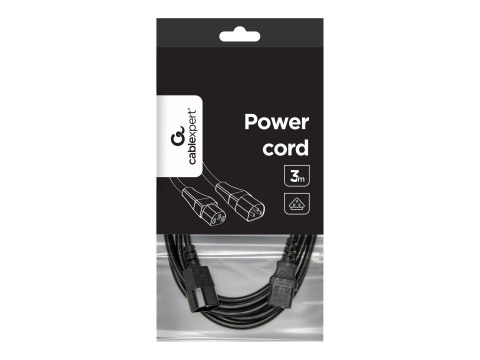 Gembird PC-189-VDE - Kabel zasilający przedłużający - power IEC 60320 C13 do IEC 60320 C14 - 3 m - odlewany