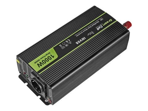 Green Cell - Inwerter DC na AC - 12 V - 1000 wat - czarny