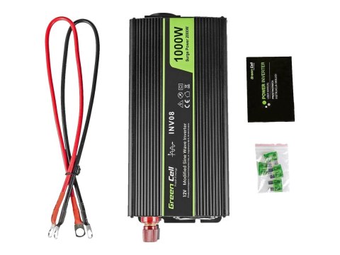Green Cell - Inwerter DC na AC - 12 V - 1000 wat - czarny