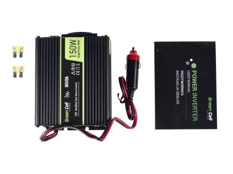 Green Cell - Inwerter DC na AC - 12 V - 150 wat - czarny