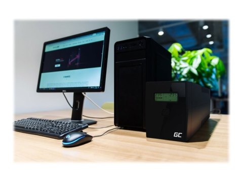 Green Cell Micropower 600VA - UPS - AC 220/230/240 V - 360 wat - 600 VA - 7 Ah - USB - złącza wyjściowe: 2