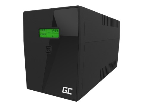 Green Cell Microsine 2000VA LCD - UPS - AC 220/230/240 V - 1400 wat - 2000 VA - 9 Ah - USB - złącza wyjściowe: 4