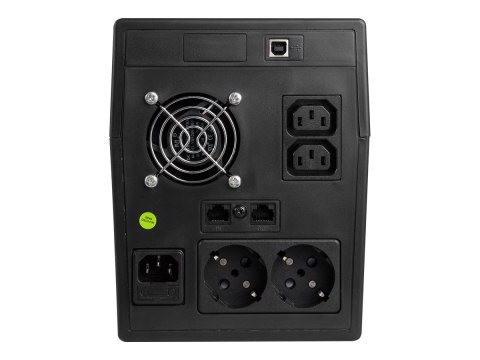 Green Cell Microsine 2000VA LCD - UPS - AC 220/230/240 V - 1400 wat - 2000 VA - 9 Ah - USB - złącza wyjściowe: 4