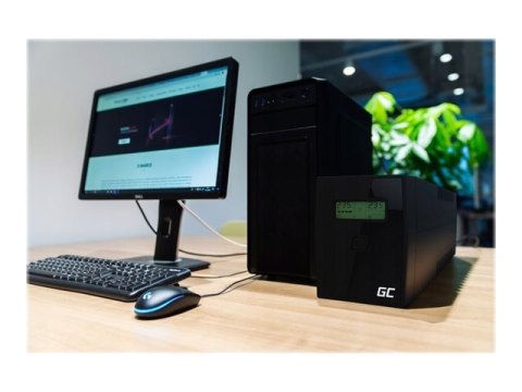 Green Cell UPS Micropower 1500VA - UPS - AC 220/230/240 V - 900 wat - 1500 VA - 9 Ah - USB, Ethernet - złącza wyjściowe: 4