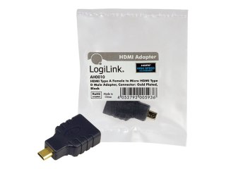 LogiLink - Adapter HDMI - HDMI żeński do 19 pin micro HDMI Type D męski - czarny