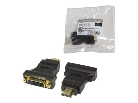 LogiLink - Adapter wideo - HDMI męski do DVI-D żeński - czarny