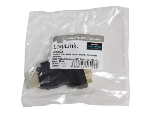 LogiLink - Adapter wideo - HDMI męski do DVI-D żeński - czarny