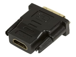 LogiLink - Adapter wideo - połączenie podwójne - HDMI żeński do DVI-D męski - czarny - wkręt skrzydełkowy