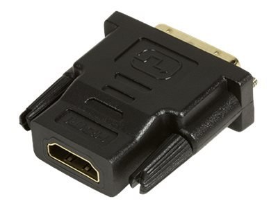 LogiLink - Adapter wideo - połączenie podwójne - HDMI żeński do DVI-D męski - czarny - wkręt skrzydełkowy