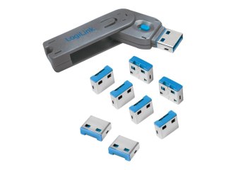 LogiLink - Blokada złącza USB - niebieski