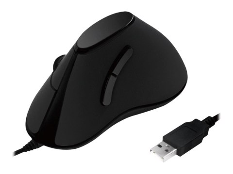 LogiLink Ergonomic Vertical - Mysz pionowa - optyczna - 5 przyciski - przewodowa - USB - czarny