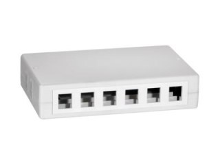 LogiLink - Gniazdko montowane do powierzchni - UTP - RJ-45 X 12 - biały