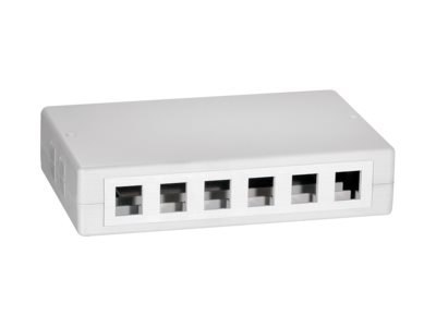 LogiLink - Gniazdko montowane do powierzchni - UTP - RJ-45 X 12 - biały