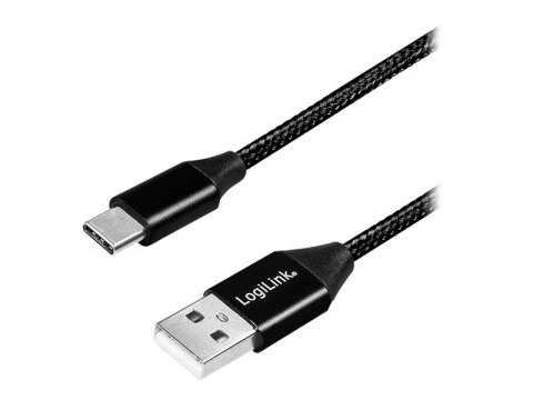 LogiLink - Kabel USB - USB-C (M) do USB (M) - USB 2.0 - 5 V - 3 A - 1 m - czarny