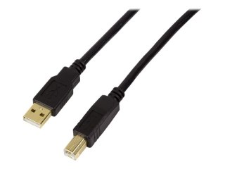 LogiLink - Kabel USB - USB (M) do USB Typ B (M) - USB 2.0 - 10 m - aktywny, zasilanie USB - czarny