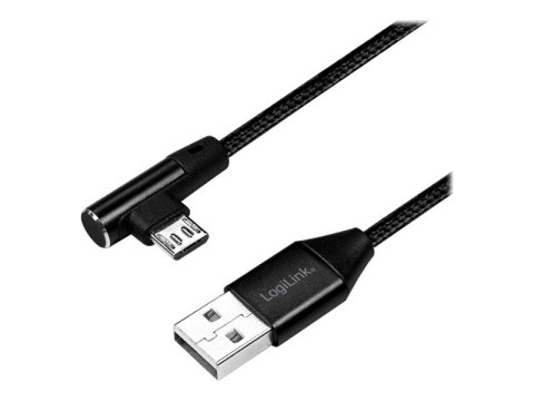 LogiLink - Kabel USB - USB (M) prosty do Micro-USB Typ B (M) kątowe - USB 2.0 - 1 m - czarny