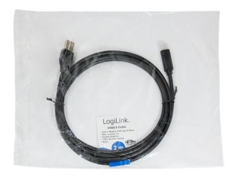 LogiLink - Kabel USB - USB Type B (M) do USB-C (M) dwudrożny - USB 3.2 Gen 1 - 3 A - 2 m - czarny